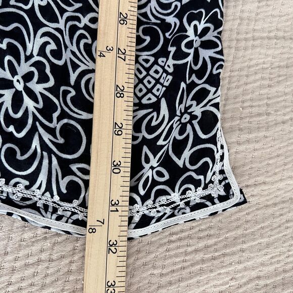 blue ginger Swim Cover Up Women XL Black Tunic V-Neck Lace Pineapple Hawaiian - Picture 12 of 12